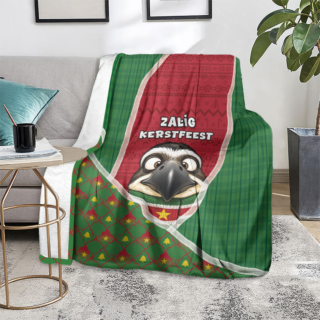Suriname Christmas Blanket Cute Great Kiskadee Bird Star Snowflakes