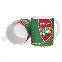 Suriname Christmas Ceramic Mug Cute Great Kiskadee Bird Star Snowflakes