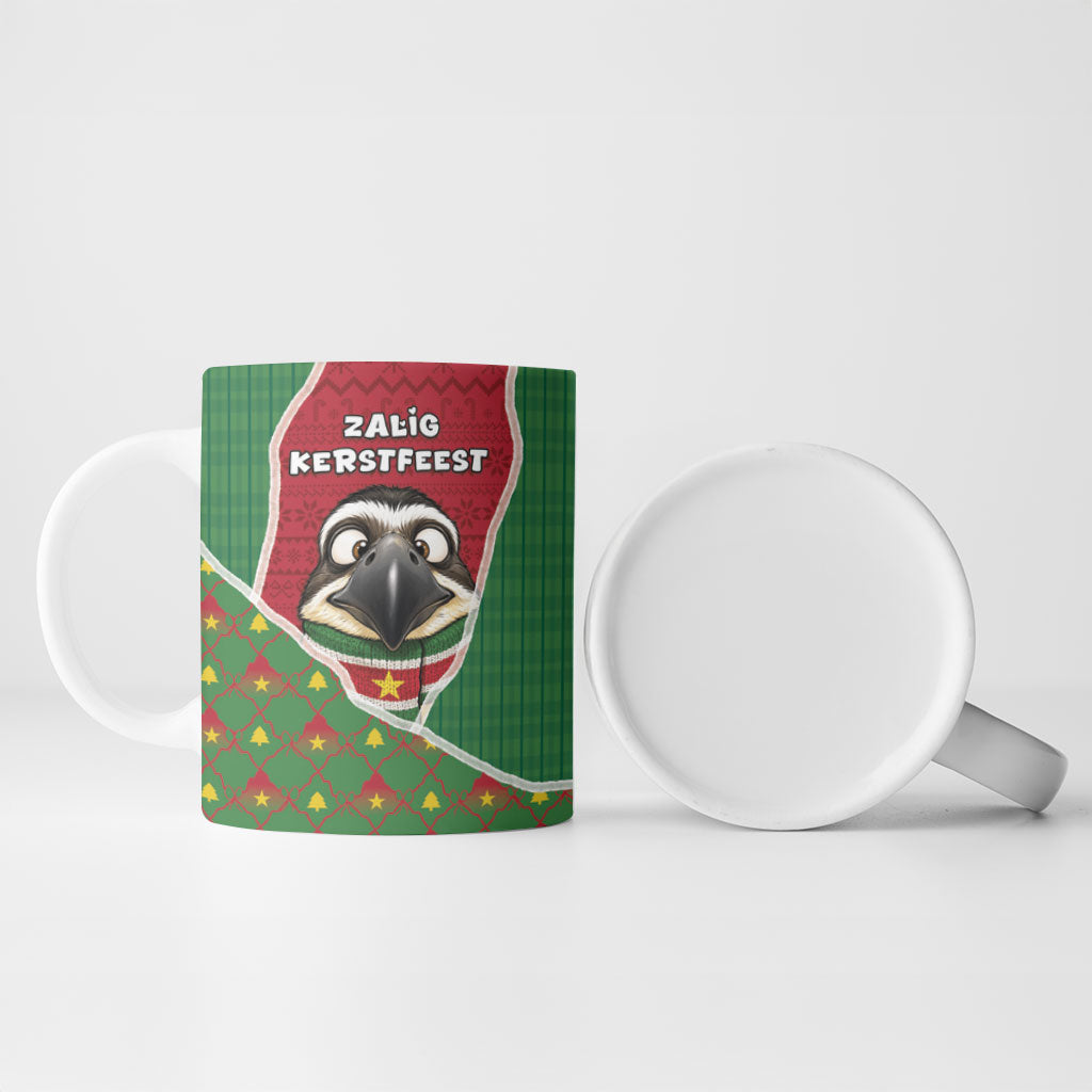 Suriname Christmas Ceramic Mug Cute Great Kiskadee Bird Star Snowflakes