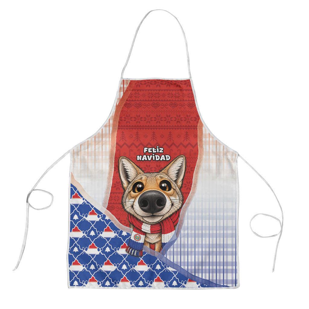 Paraguay Christmas Apron Cute Pampas Fox Big Nose Snowflake Pattern