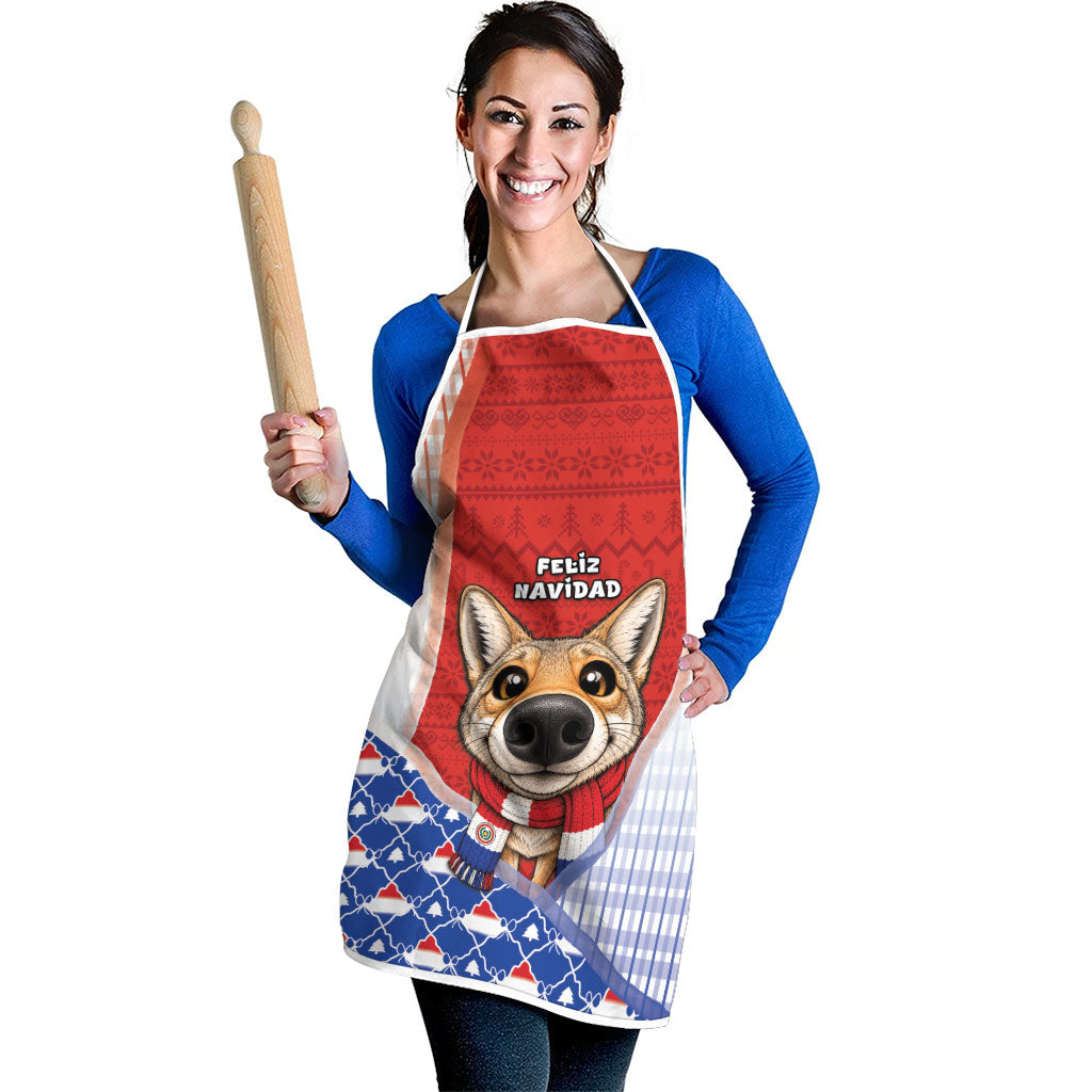 Paraguay Christmas Apron Cute Pampas Fox Big Nose Snowflake Pattern