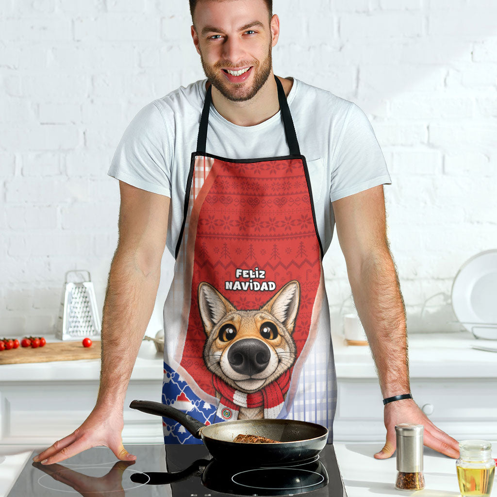 Paraguay Christmas Apron Cute Pampas Fox Big Nose Snowflake Pattern