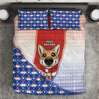 Paraguay Christmas Bedding Set Cute Pampas Fox Big Nose Snowflake Pattern