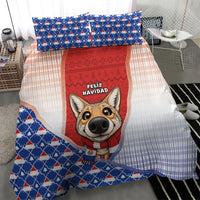 Paraguay Christmas Bedding Set Cute Pampas Fox Big Nose Snowflake Pattern