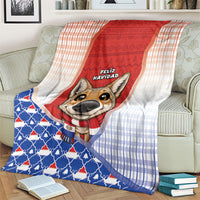 Paraguay Christmas Blanket Cute Pampas Fox Big Nose Snowflake Pattern