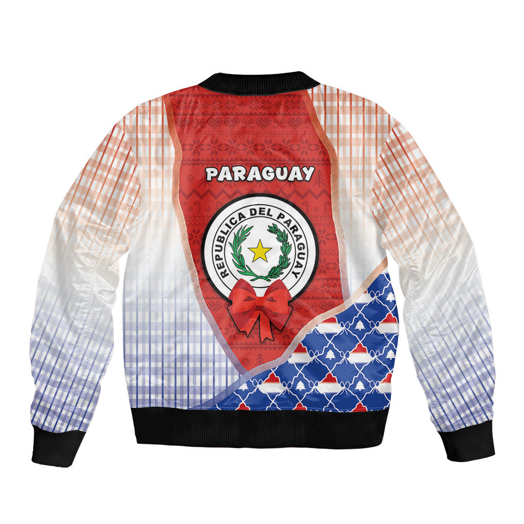 Paraguay Christmas Bomber Jacket Cute Pampas Fox Big Nose Snowflake Pattern