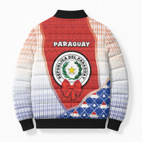 Paraguay Christmas Bomber Puffer Jacket Cute Pampas Fox Big Nose Snowflake Pattern