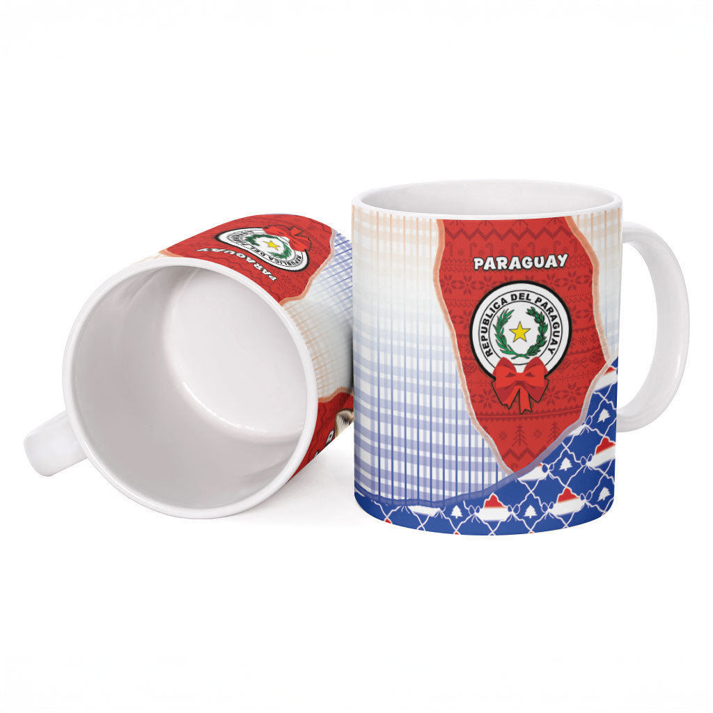 Paraguay Christmas Ceramic Mug Cute Pampas Fox Big Nose Snowflake Pattern