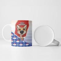 Paraguay Christmas Ceramic Mug Cute Pampas Fox Big Nose Snowflake Pattern