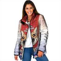 Paraguay Christmas Padded Jacket Cute Pampas Fox Big Nose Snowflake Pattern