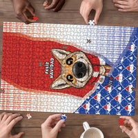 Paraguay Christmas Puzzle Cute Pampas Fox Big Nose Snowflake Pattern