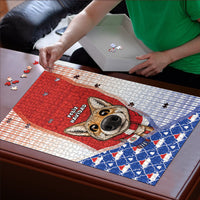 Paraguay Christmas Puzzle Cute Pampas Fox Big Nose Snowflake Pattern