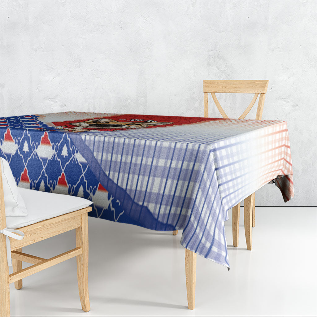 Paraguay Christmas Tablecloth Cute Pampas Fox Big Nose Snowflake Pattern