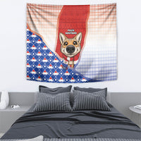 Paraguay Christmas Tapestry Cute Pampas Fox Big Nose Snowflake Pattern