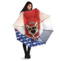 Paraguay Christmas Umbrella Cute Pampas Fox Big Nose Snowflake Pattern