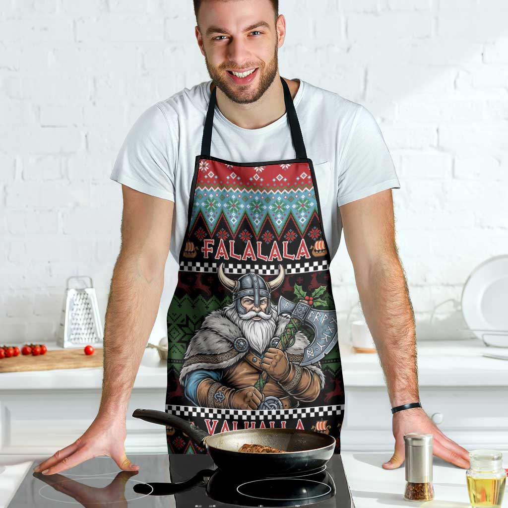 Vikings Christmas Apron Warrior Santa - Wonder Print Shop