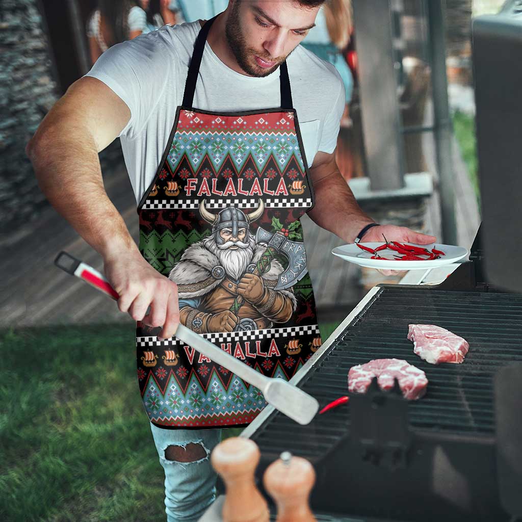 Vikings Christmas Apron Warrior Santa - Wonder Print Shop