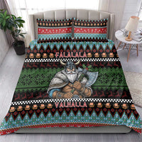 Vikings Christmas Bedding Set Warrior Santa - Wonder Print Shop