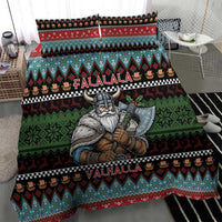 Vikings Christmas Bedding Set Warrior Santa - Wonder Print Shop
