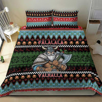 Vikings Christmas Bedding Set Warrior Santa - Wonder Print Shop