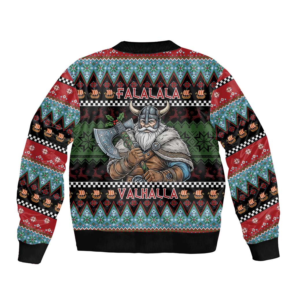 Vikings Christmas Bomber Jacket Warrior Santa - Wonder Print Shop
