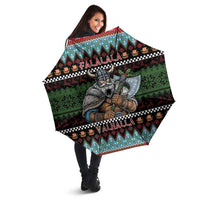 Vikings Christmas Umbrella Warrior Santa - Wonder Print Shop