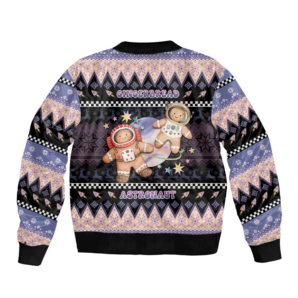 Astronaut Christmas Bomber Jacket Gingerbread In Space - Wonder Print Shop