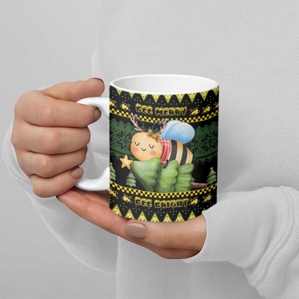 Bee Christmas Ceramic Mug Cute Bumblebee - Wonder Print Shop