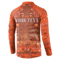 Personalized Dutch Empire Button Sweatshirt Tulip Ornaments Vintage Style - Wonder Print Shop