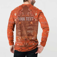 Personalized Dutch Empire Button Sweatshirt Tulip Ornaments Vintage Style - Wonder Print Shop
