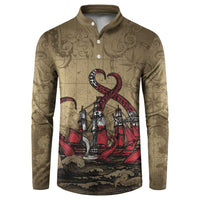 Danish Empire Button Sweatshirt Denmark Norway Union And Kraken - Wonder Print Shop