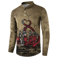 Danish Empire Button Sweatshirt Denmark Norway Union And Kraken - Wonder Print Shop