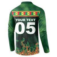 Custom Senegal Football Button Sweatshirt Fiery Lion Halftone Mix Gradient Map Style