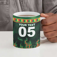 Custom Senegal Football Ceramic Mug Fiery Lion Halftone Mix Gradient Map Style