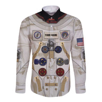 Personalized Astronaut Long Sleeve Button Shirt Space Explorer - Wonder Print Shop