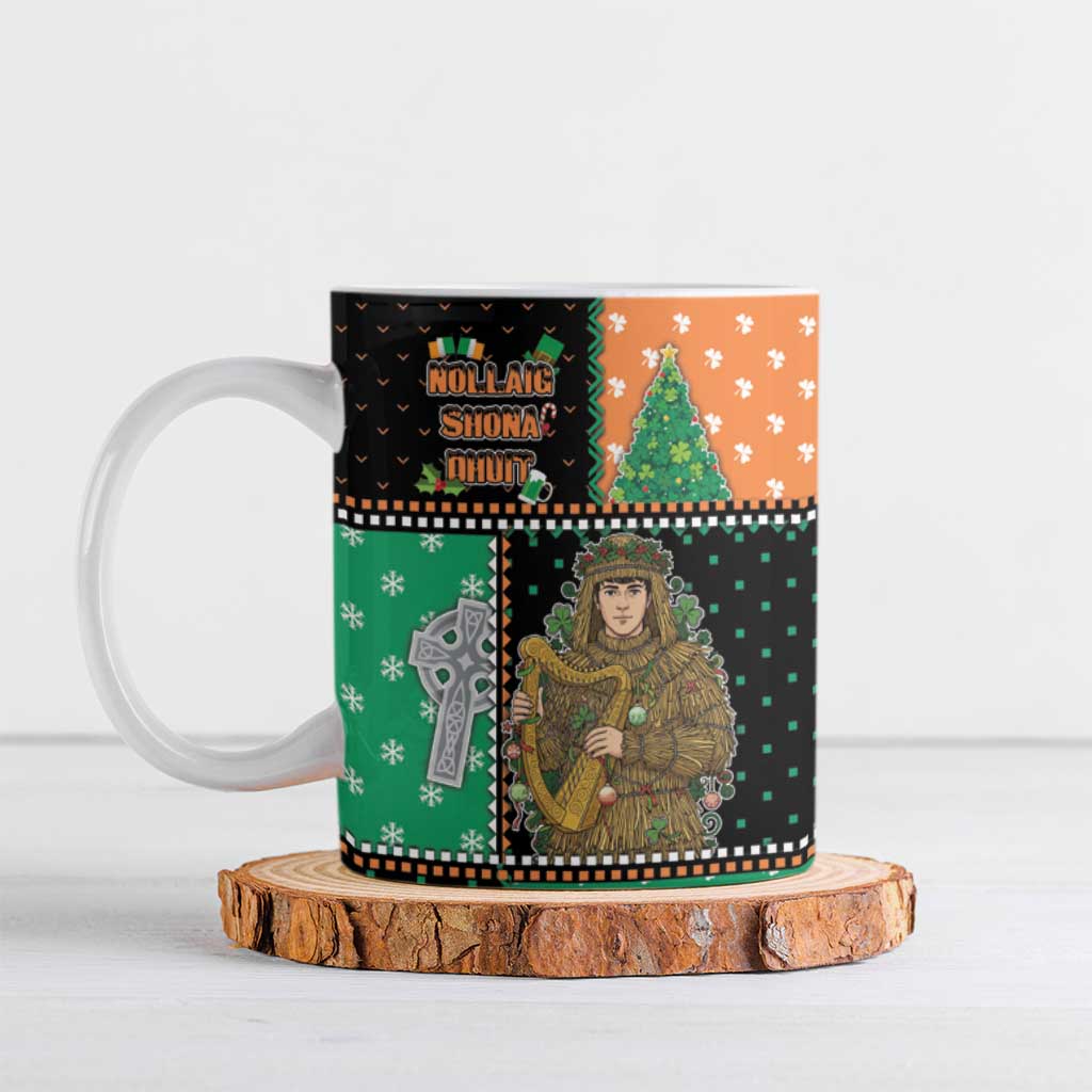 Ireland Christmas Ceramic Mug Wren Boy With Shamrock Xmas Tree - Wonder Print Shop