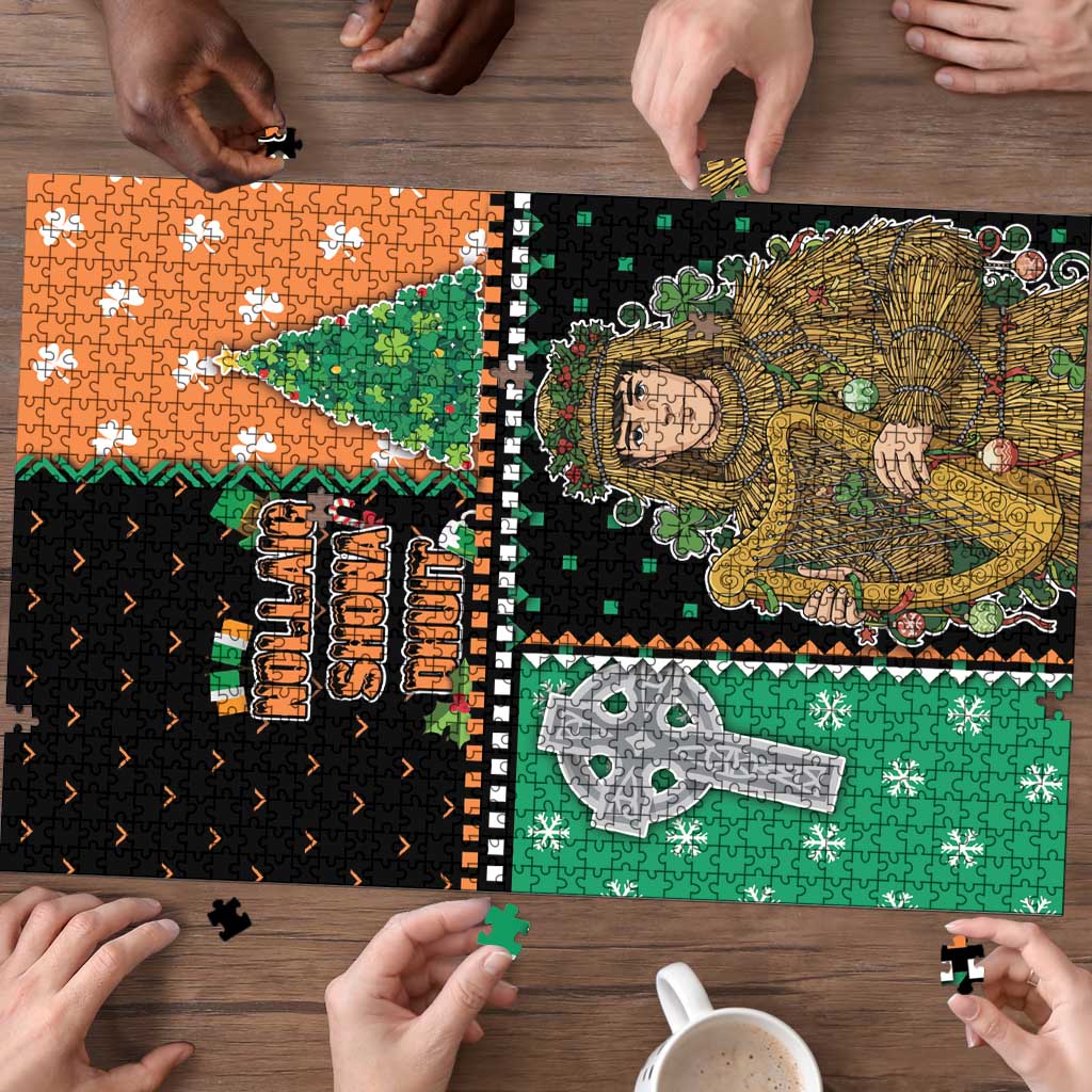 Ireland Christmas Puzzle Wren Boy With Shamrock Xmas Tree - Wonder Print Shop