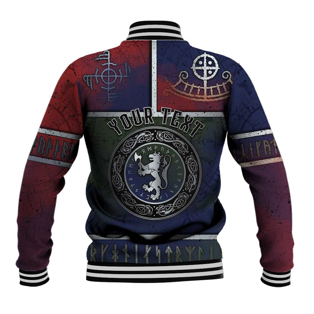 Personalized Norwegian Empire Baseball Jacket Ancient Viking Patterns - Wonder Print Shop