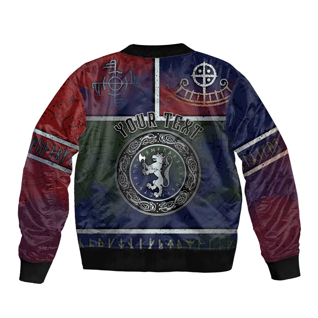 Personalized Norwegian Empire Bomber Jacket Ancient Viking Patterns - Wonder Print Shop