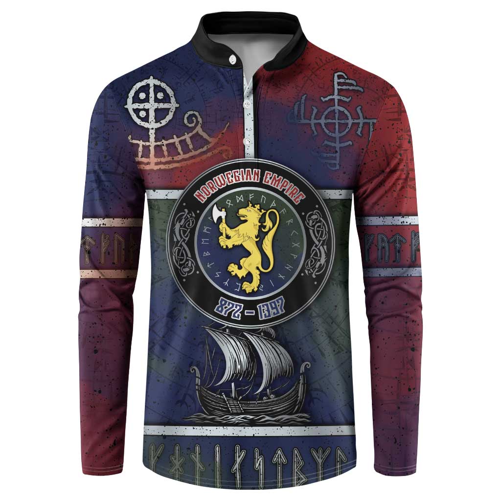 Personalized Norwegian Empire Button Sweatshirt Ancient Viking Patterns - Wonder Print Shop