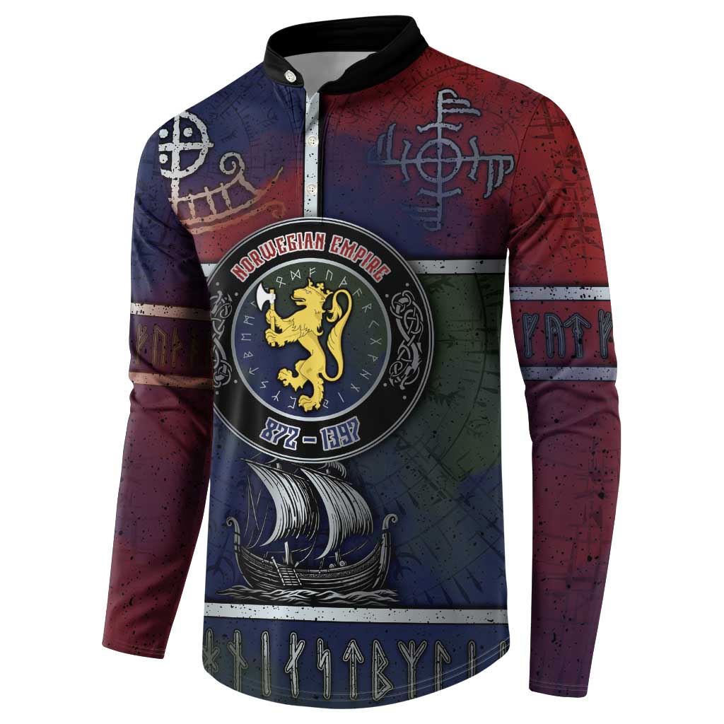 Personalized Norwegian Empire Button Sweatshirt Ancient Viking Patterns - Wonder Print Shop