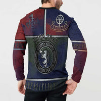 Personalized Norwegian Empire Button Sweatshirt Ancient Viking Patterns - Wonder Print Shop