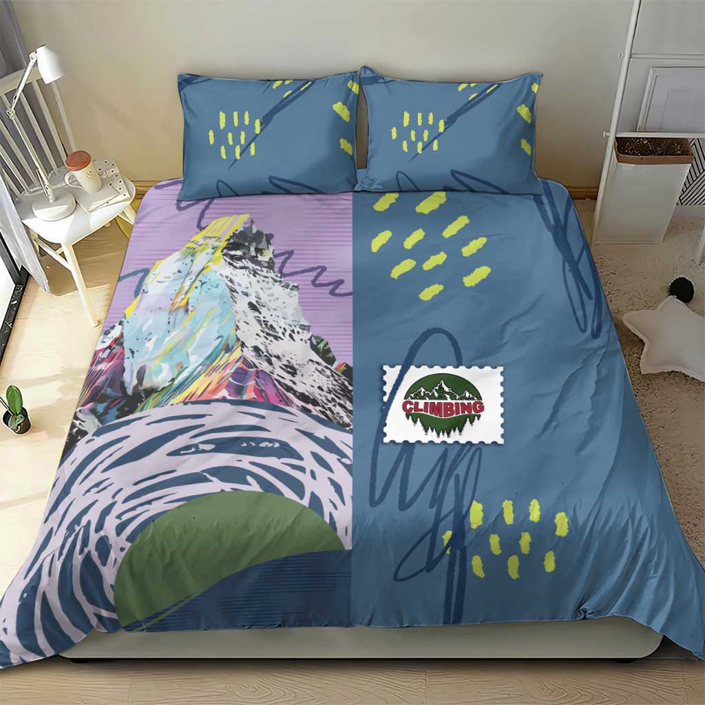 Climbing Bedding Set Mountain Art Retro Style