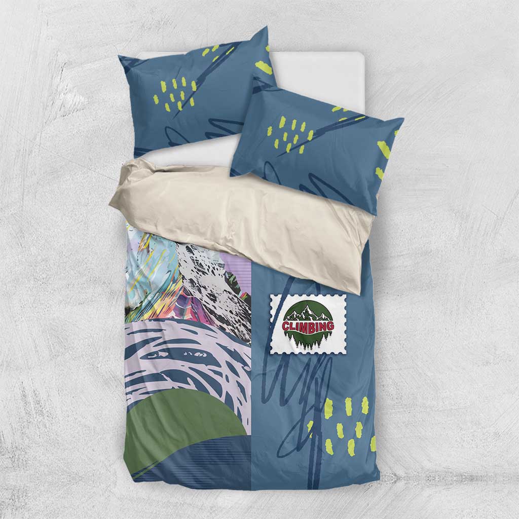Climbing Bedding Set Mountain Art Retro Style