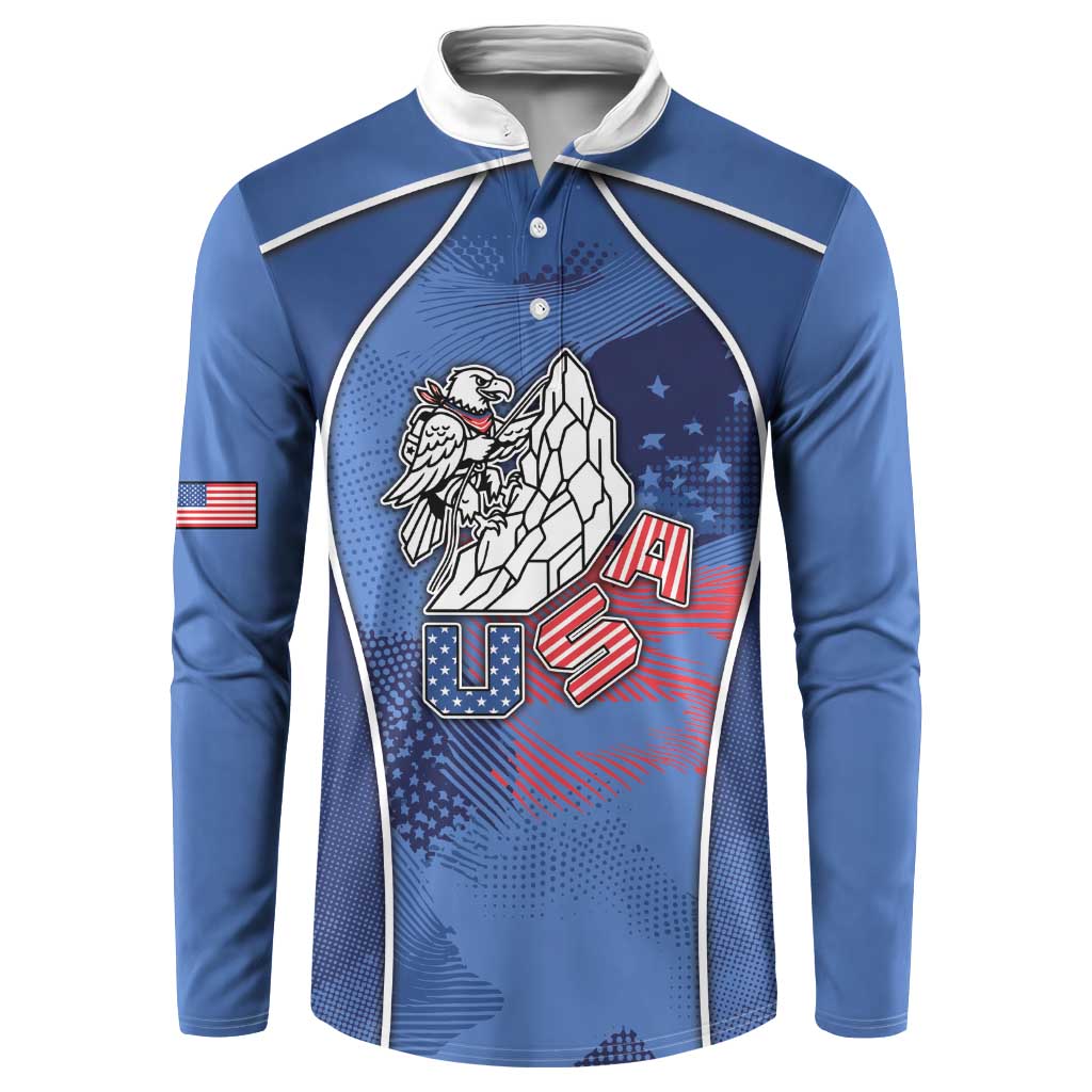 Custom USA Climbing Button Sweatshirt American Eagle Climber