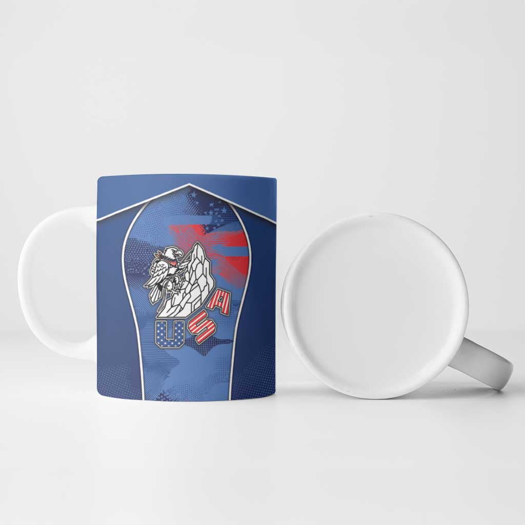 Custom USA Climbing Ceramic Mug American Eagle Climber