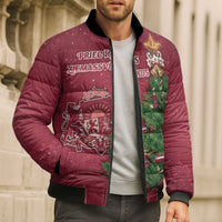 Latvia Christmas Bomber Puffer Jacket Xmas Tree Latvija - Wonder Print Shop