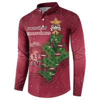 Latvia Christmas Button Sweatshirt Xmas Tree Latvija - Wonder Print Shop