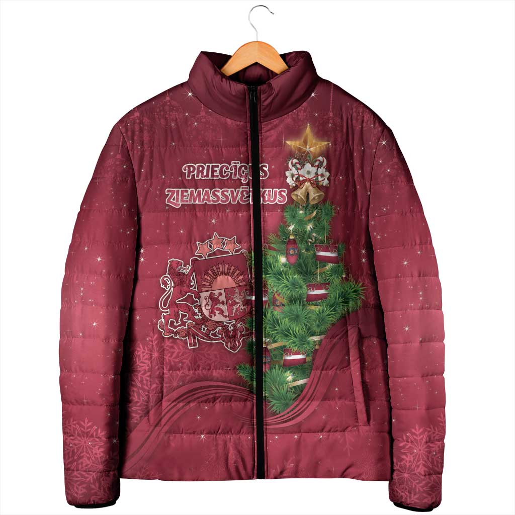 Latvia Christmas Padded Jacket Xmas Tree Latvija - Wonder Print Shop