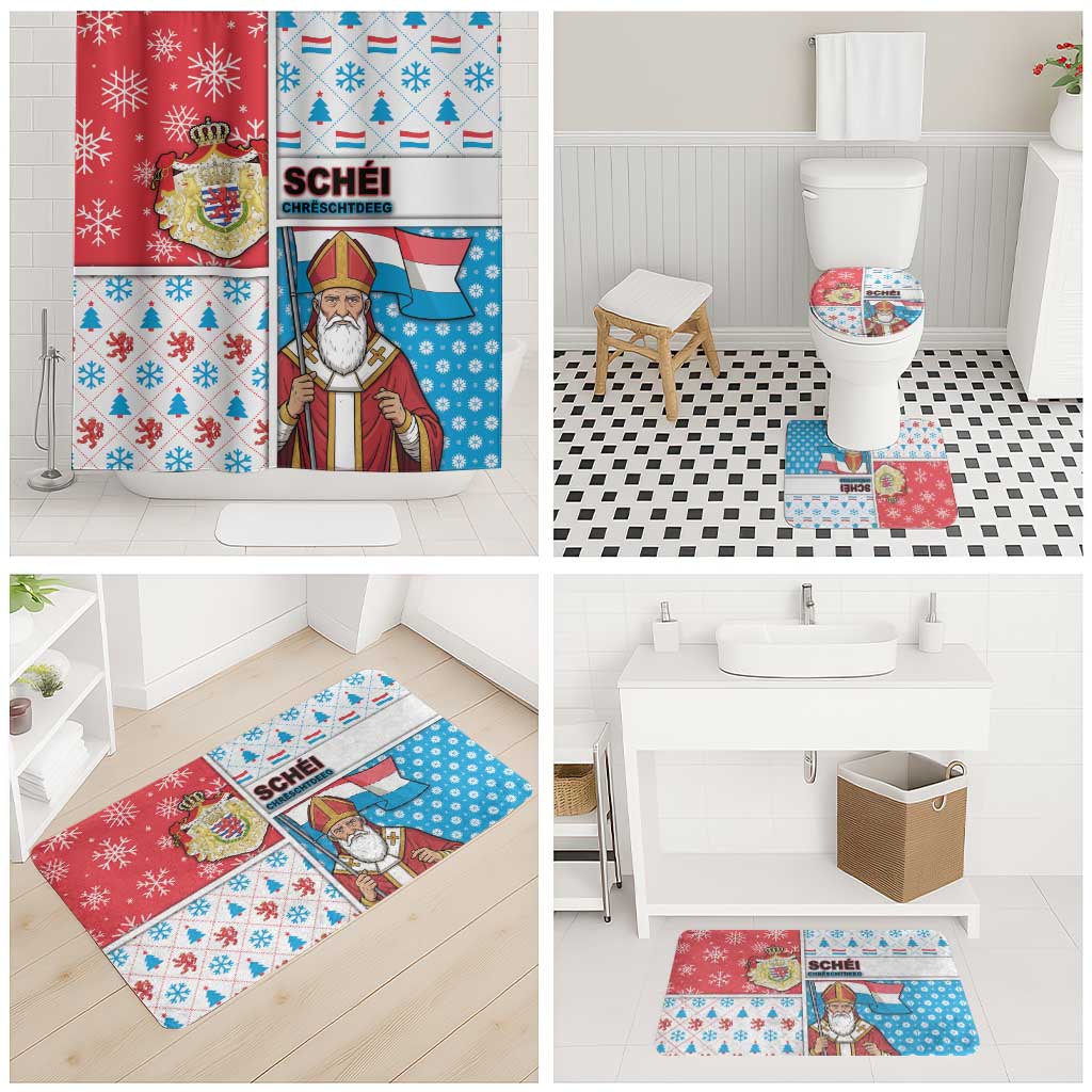 Luxembourg Christmas Bathroom Set Kleeschen With Xmas Patterns - Wonder Print Shop